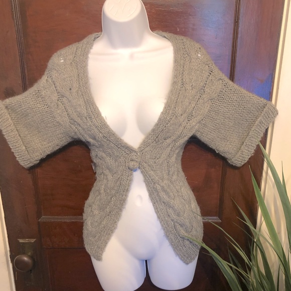 Kaisley Short Sleeve Gray Cardigan - Picture 1 of 3